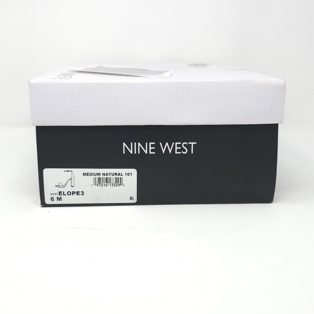 Nine West Elope Metallic Embossed Platform Heels Beige 6 Medium - Picture 9 of 9